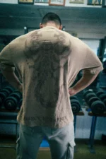 Controlled Insanity Beige Scorpion Acid Wash Tee