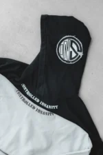 Controlled Insanity Black CI Patched Crop Hoodie - Image 2