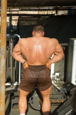 Controlled Mocha Brown Mesh Shorts - Image 2